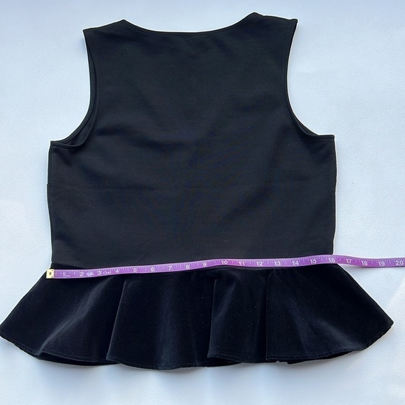 J Crew‎ Velvet Peplum Black Top small holiday office sophisticated structured - Picture 6 of 6